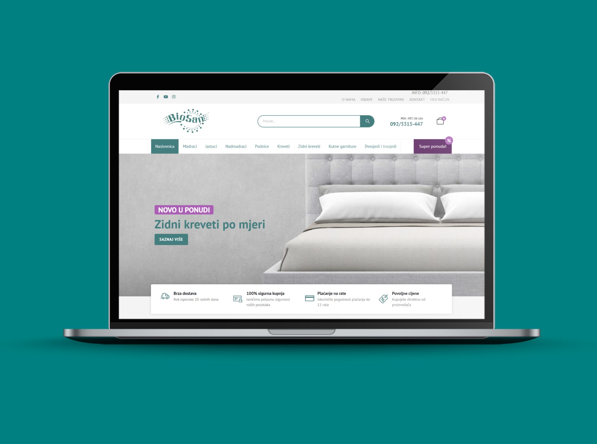 Izrada webshopa biosan-madraci.hr