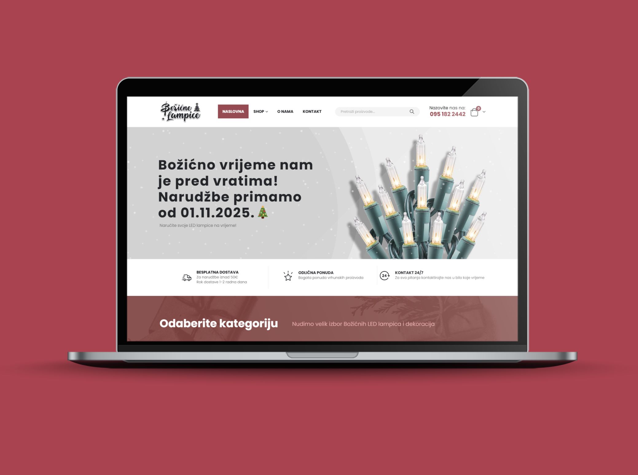 Izrada webshopa bozicne-lampice.hr