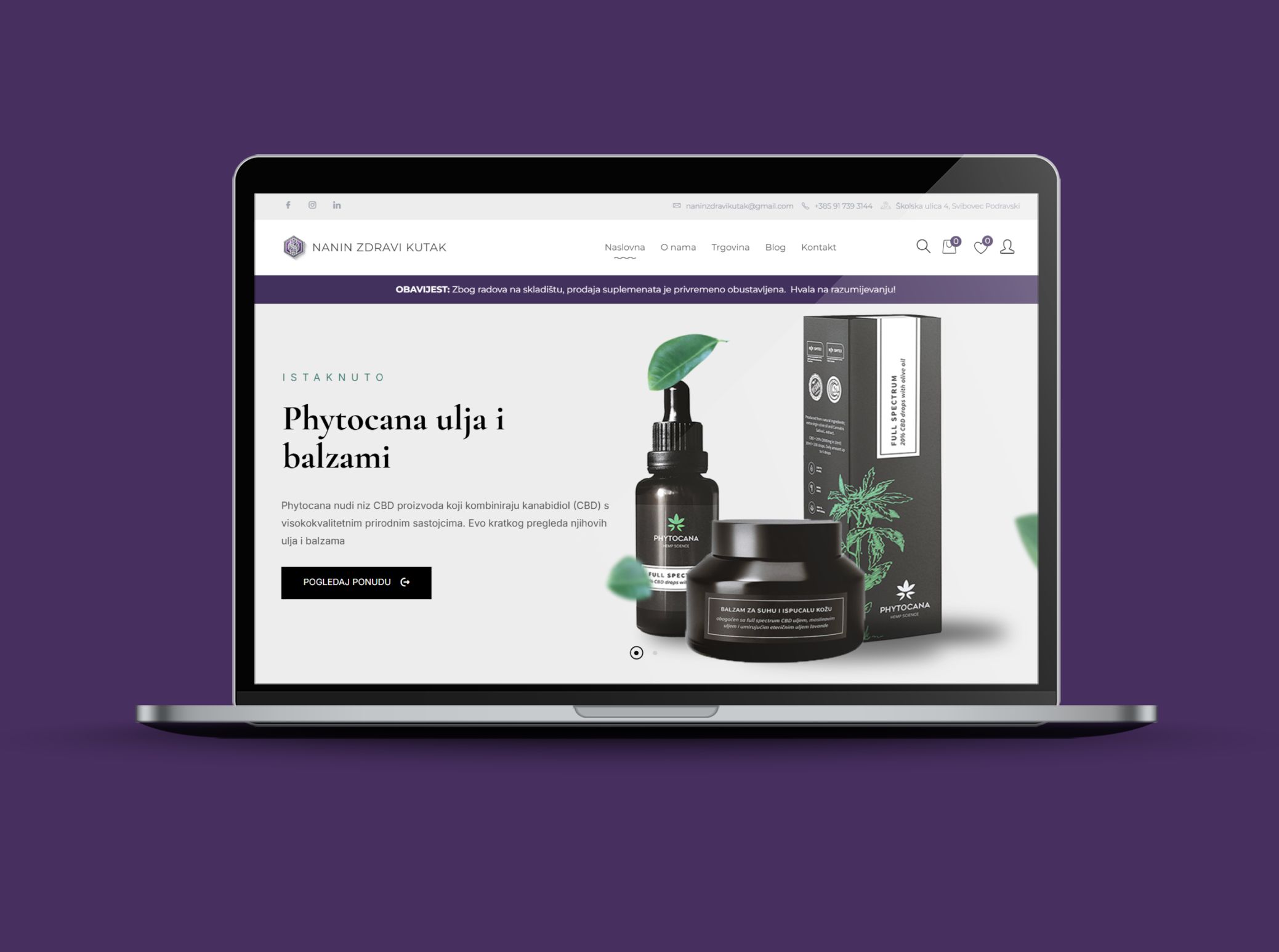 Izrada webshopa naninzdravikutak.com
