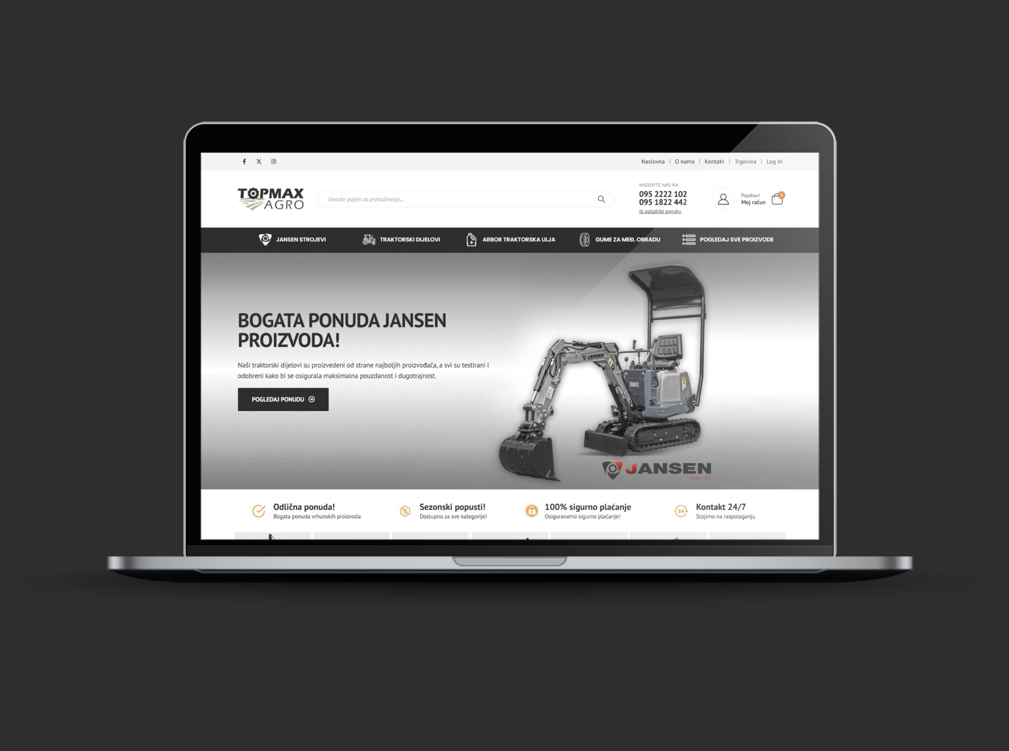 Izrada webshopa topmaxagro.hr
